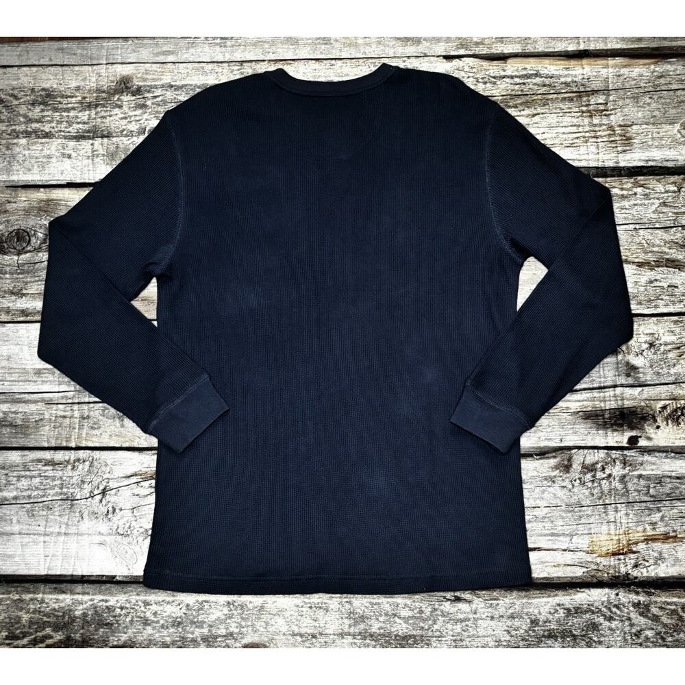 Covington Long Sleeve Henley Waffle Shirt Mens Size Large NEW Indigo Blue - Picture 6 of 6